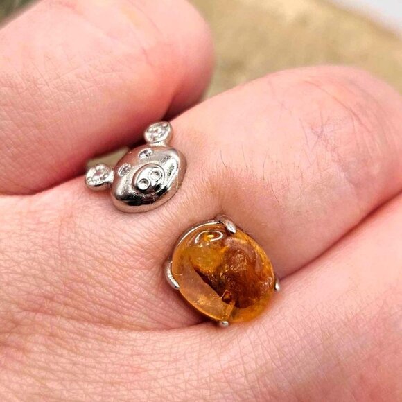 Nature Golden Healer Cute Pig Open Ring - Picture 10 of 10